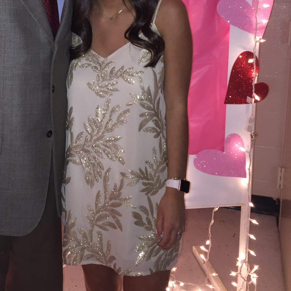 Show Me Your MuMu Gold Leaf Mini Dress